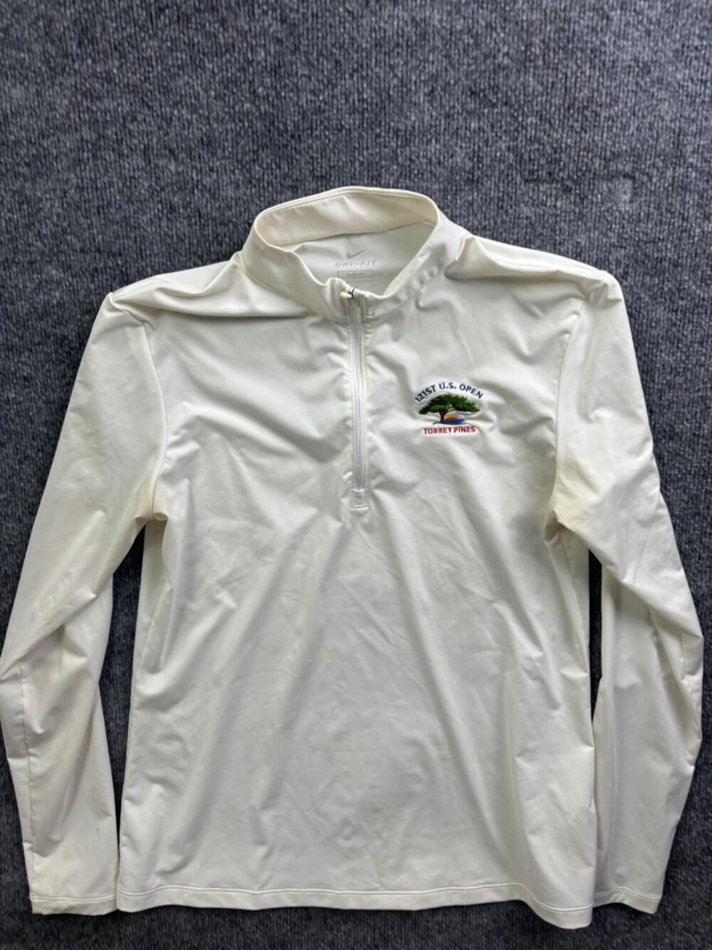 U.S.‎ Open Torrey Pines Shirt Womens Medium White Golf Nike Dri Fit Slim 1/4 Zip